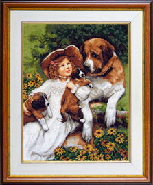 The cross stitch kit contains: DMC cotton thread, 16 count cotton Aida Zweigart, needle, color chart and instructions. Size (23.5 x 36 cm)