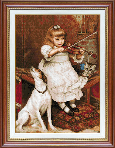 Кат. № 814, Гоблен "Дама с чашка чай" - 24 цв конци DMC