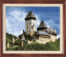 Ref � 312, Karlstain castle, 40 colors DMC - Counted cross stitch PDF chart (floss and fabric not included) Size (24 � 20cm)