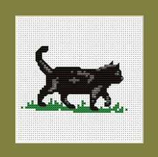 Free cross stitch pattern"Black kitten"